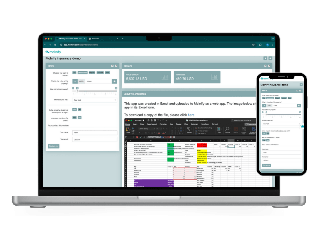 Försäkrings-appar i desktop och mobile