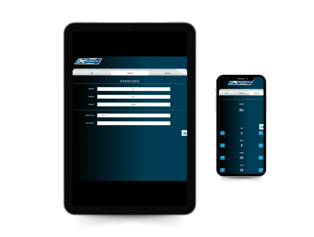 X-Force web applications in tablet and mobile