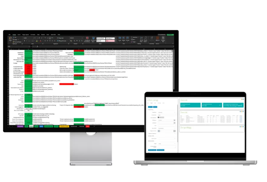 Grönborgs Bygg Excel och webbappar i desktop