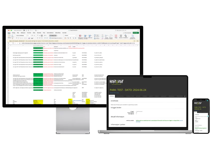 Högt och Lågt Excel and web applications on desktop and mobile