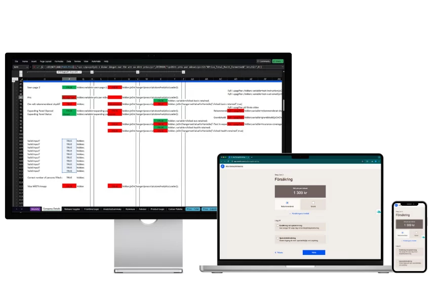 If skadeförsäkring excel file with desktop and mobil app